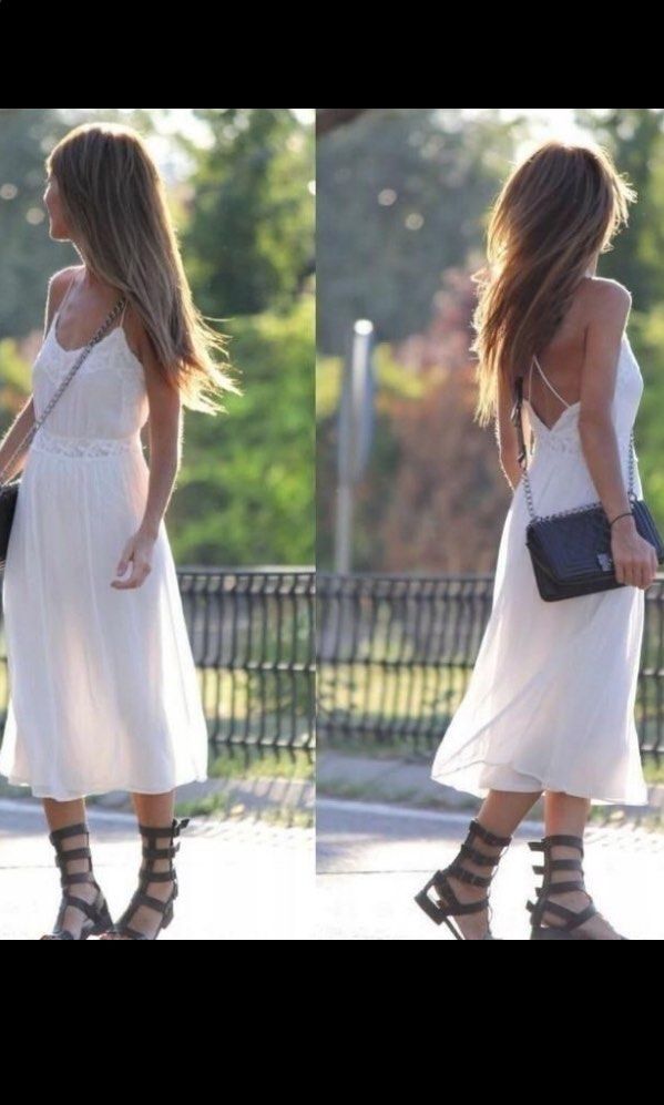ZARA DRESS WHITE BOHO BOHEMIAN SUMMER STYLE PANTAI DREE PUTIH INNER OUTER SALE