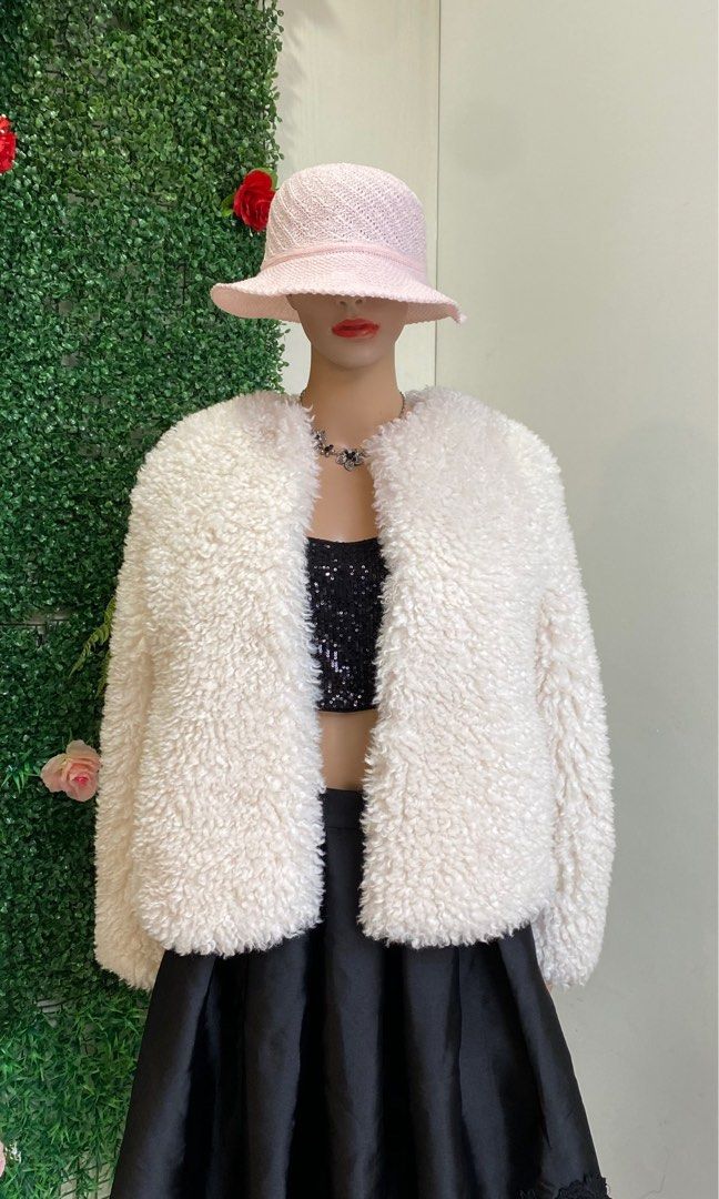 Zara soft faux fur jacket top