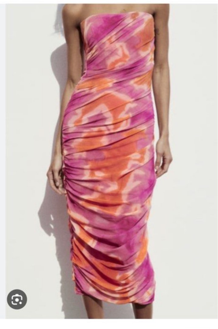 Zara pink tie dye dress clearance