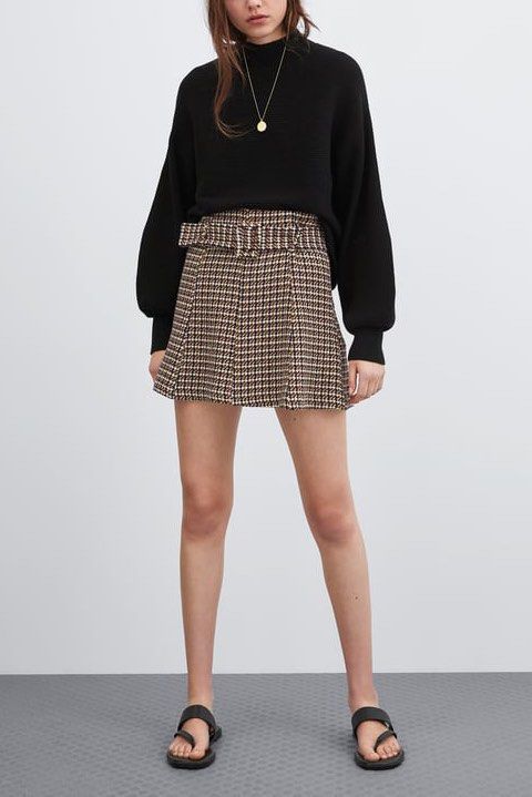 Tweed skirt shop zara