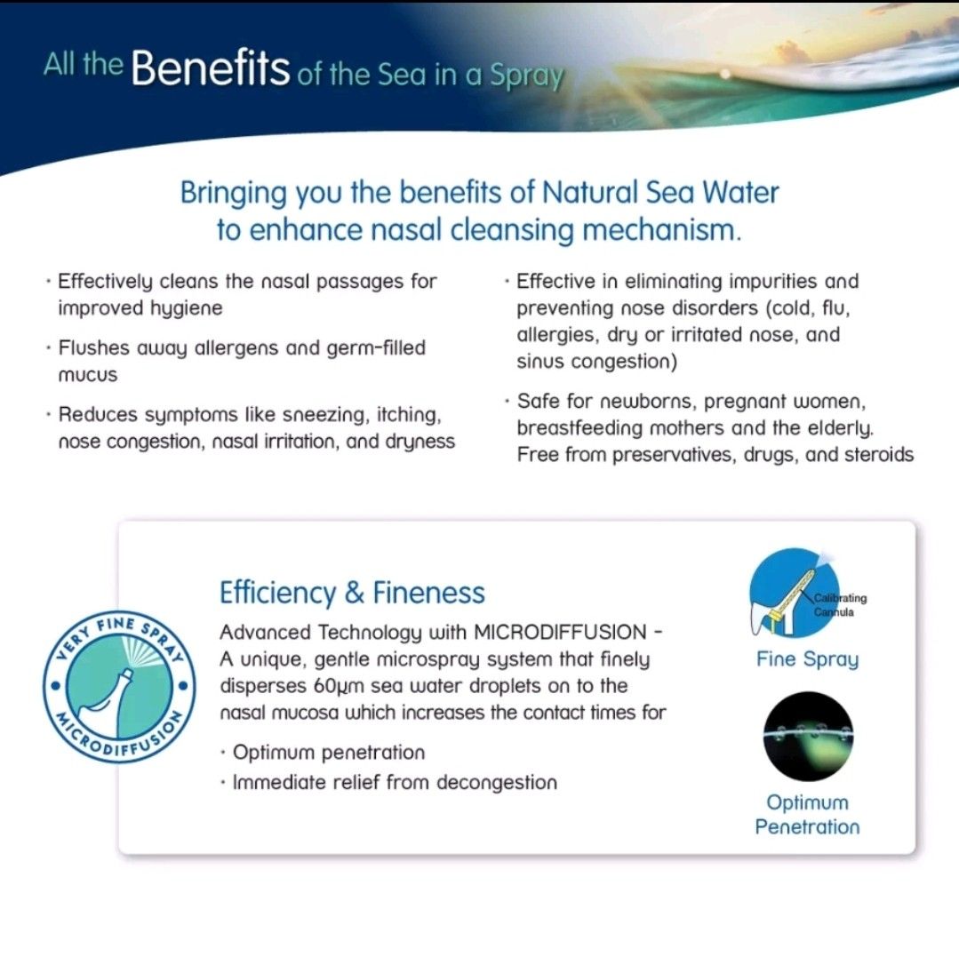 100ml Sterimar baby nasal nose breathe easy hygiene spray, Beauty