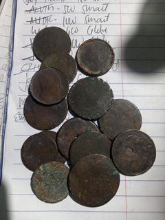 14pcs spanish copper coins
