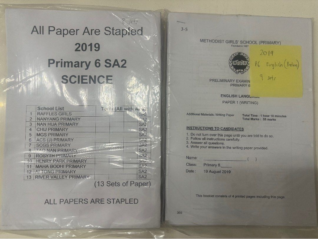2019 P6 Exam Practice Papers Hobbies Toys Books Magazines