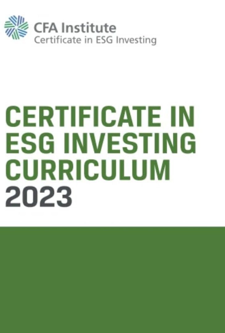 2023 CFA Certificate in ESG Investing Physical Textbook