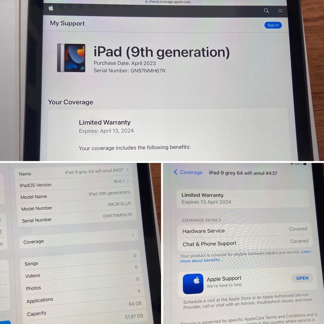 #437 iPad 9 MK2K3 GREY 64gb wifi sd april 2024, Telepon Seluler ...