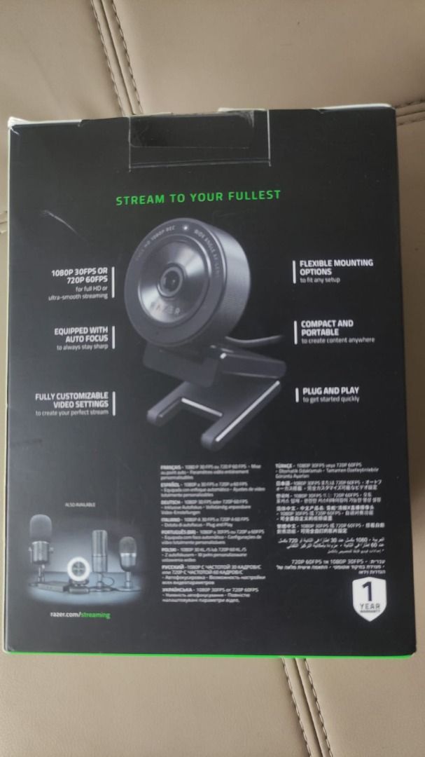  Razer Kiyo X Full HD Streaming Webcam: 1080p 30FPS or 720p  60FPS - Auto Focus - Fully Customizable Settings - Flexible Mounting  Options - Works with Zoom/Teams/Skype Conferencing Video Calling :  Electronics
