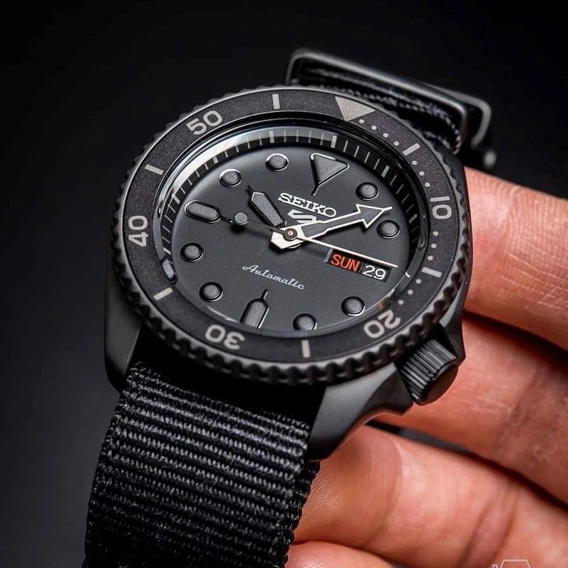 All black seiko sale 5