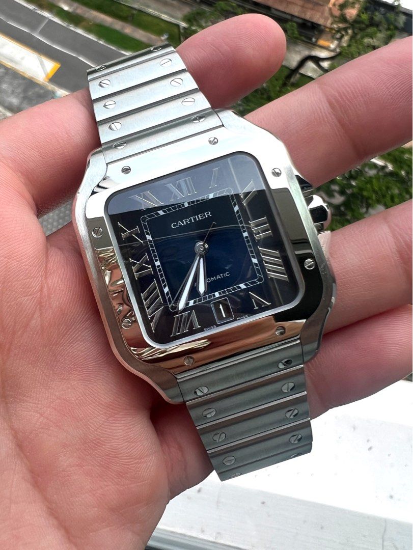 Cartier santos best sale large blue