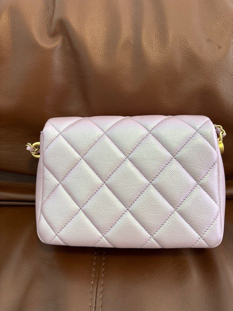 🦄 like new chanel 21k my perfect one caviar leather pink iridescent mini  flap bag with matte gold hardware, Luxury, Bags & Wallets on Carousell