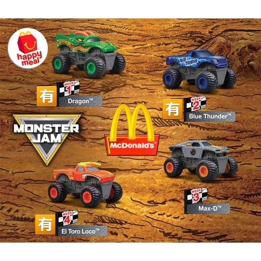 Monster jam happy meal top