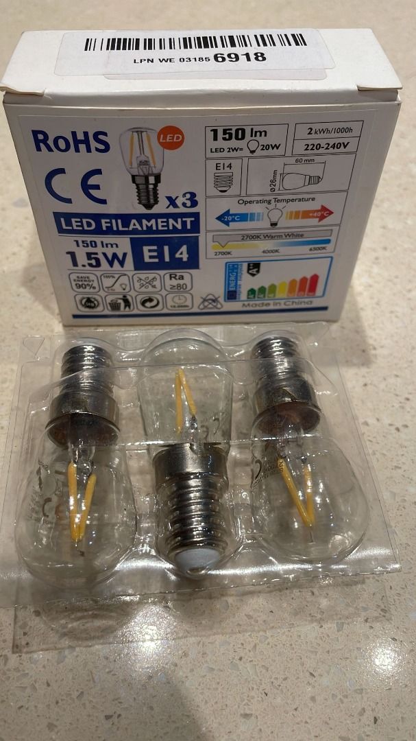 Light Bulb Fridge Freezer E14 LED Lamp bulb 240v 1.5W Equi to 25w Genuine  Part