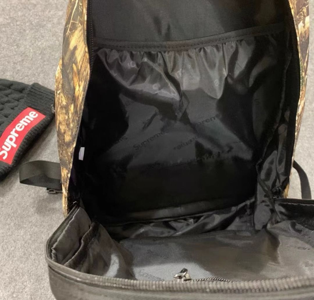 🌈 Supreme FW19 Week 1 Backpack 樹葉圖案背囊男女同款, 名牌, 手袋及