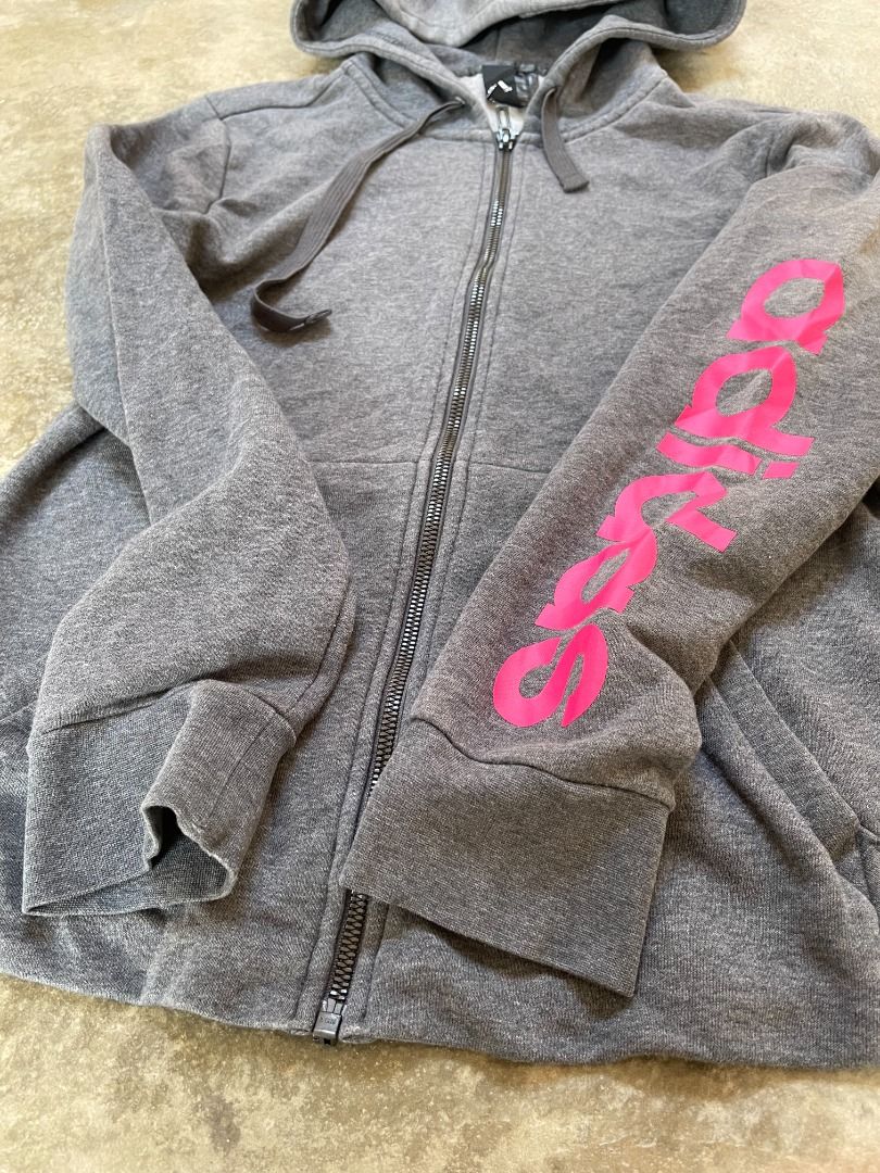 Gray and pink adidas hoodie discount