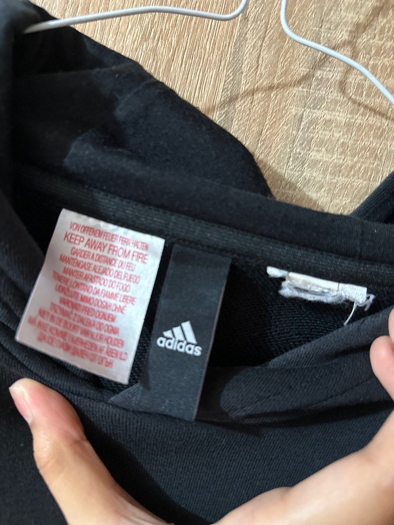 Adidas Hoodie Jacket (Category: Coats, Jackets and Outerwear) located in Imus. Submitted by wear.elloved (Listing ID 1258253815, Image 3). Description: shoulder width - 15.5 length 22 small to med issue — cut tag & one dot scratch print (see last pic).