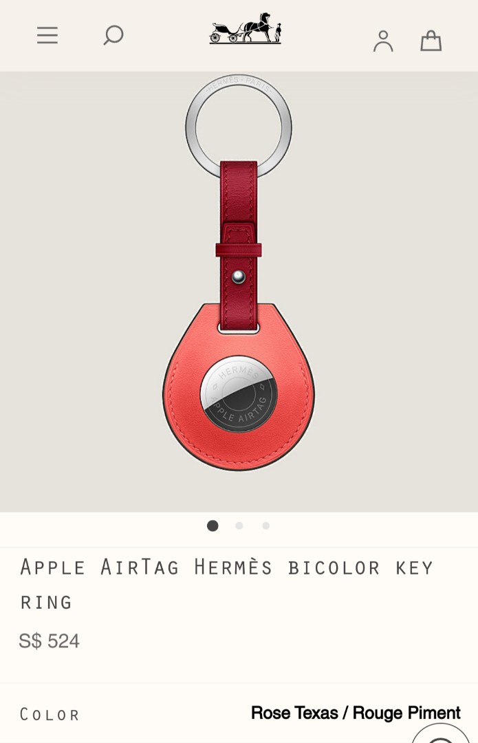 Apple AirTag Hermès bicolor key ring, Computers & Tech, Parts