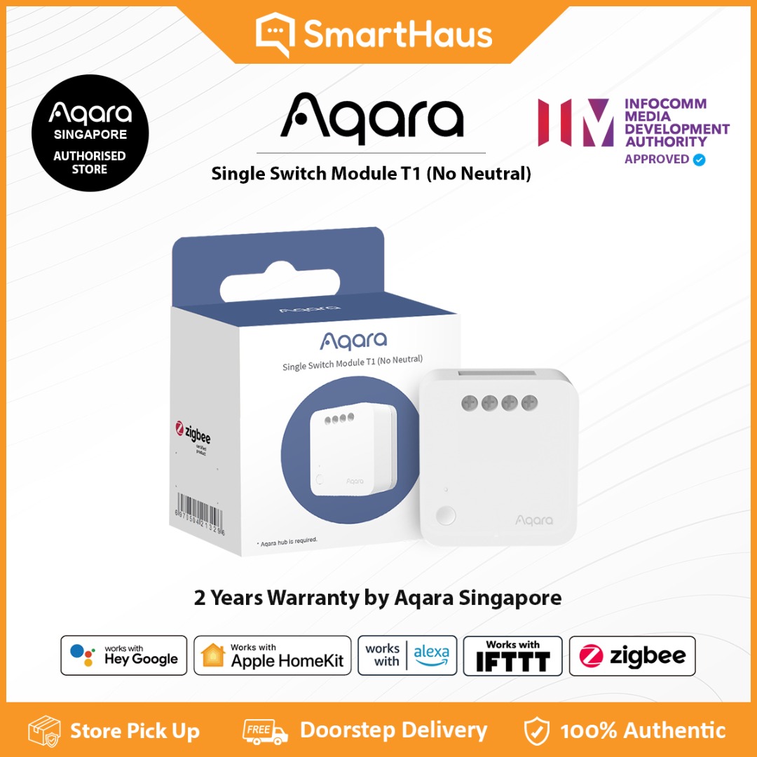 Aqara Single Switch Module T1 3.0 (With Neutral / No Neutral) | Matter ...