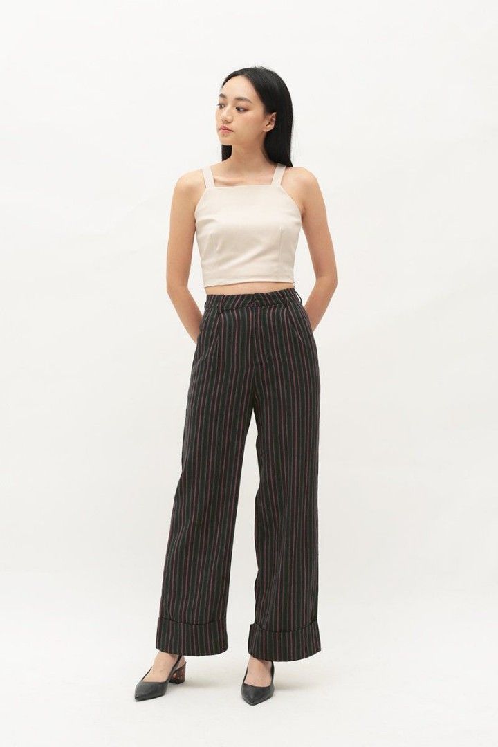 Red and sales green striped pants