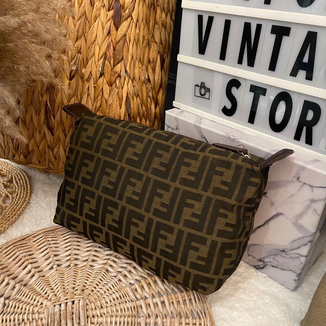 August Fendi Zucca Clutch Pouch Bag Luxury Bags Wallets on