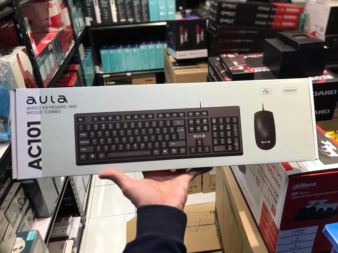 Aula AC101 Wired Keyboard and Mouse Combo Black, Computers & Tech ...