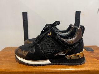 LOUIS VUITTON SNEAKERS RUN AWAY SHOES 11 45 LEATHER AND CANVAS