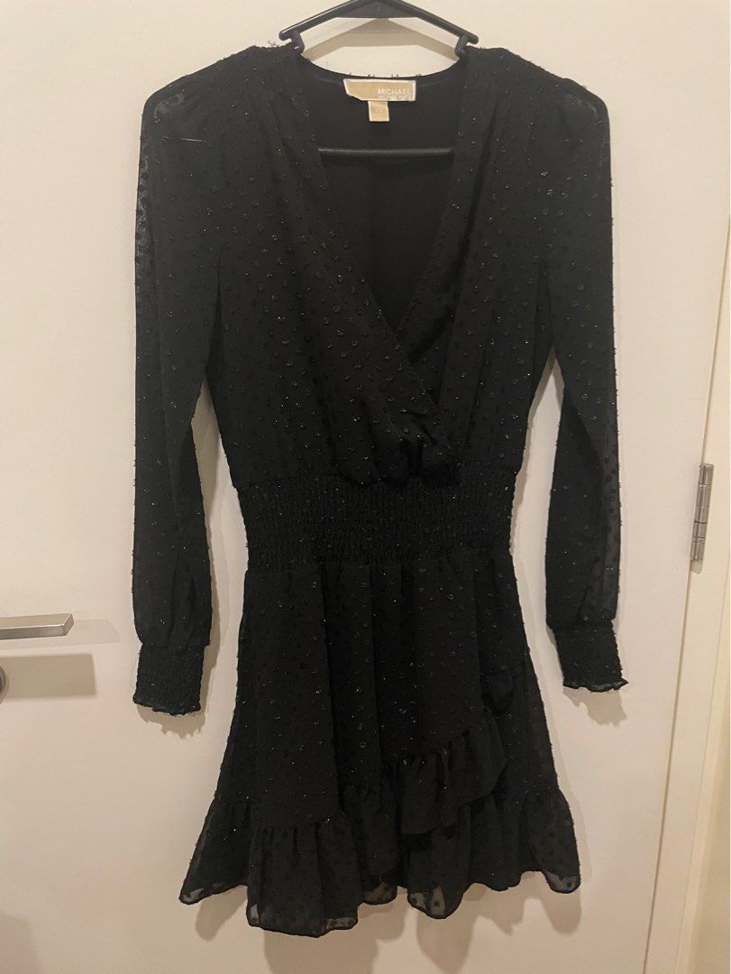 Michael kors hotsell black ruffle dress