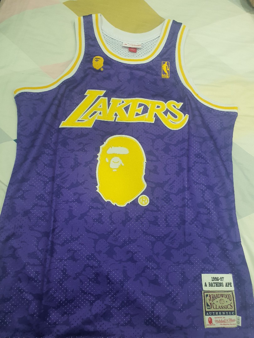 L] A Bathing Ape Bape Vintage Lakers Shooting Shirt Jersey –