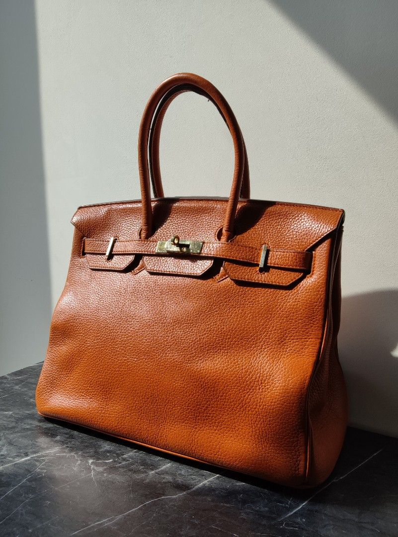 40cm Rare Cognac (Orange-Brown) Crocodile Hermes Birkin Handbag at