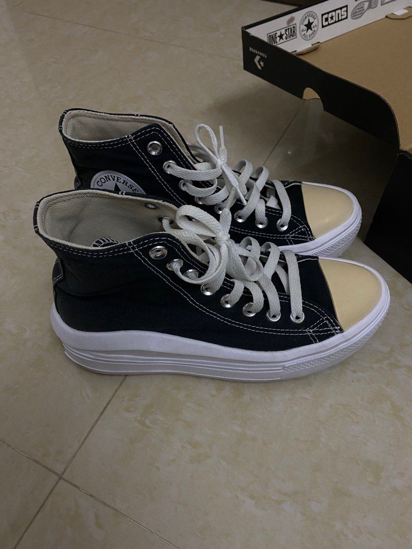 Black platform best sale converse uk