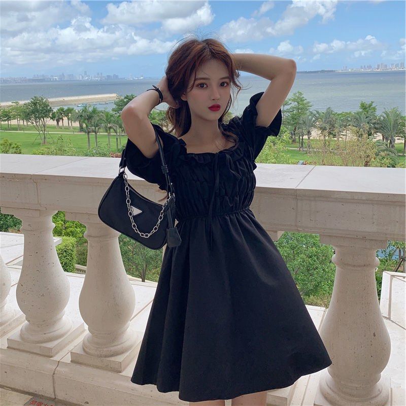 Girls long sale black dress