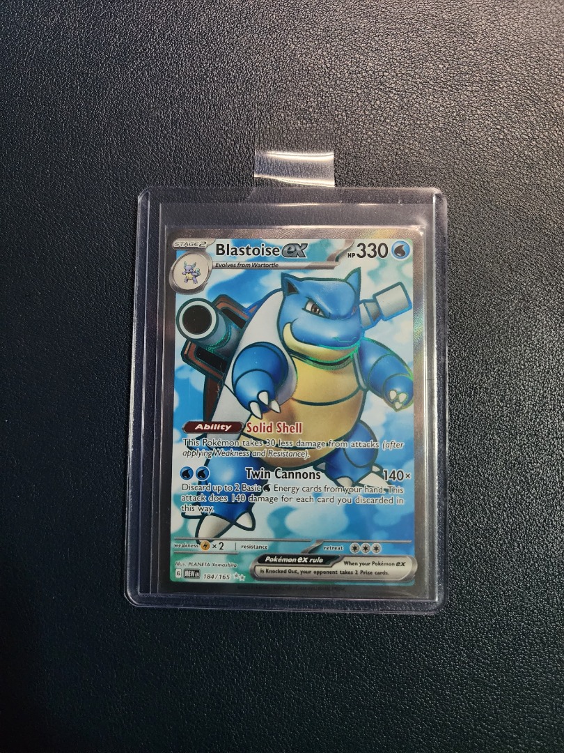 Blastoise ex 184/165 Full Art Secret Rare, Hobbies & Toys, Toys & Games on Carousell