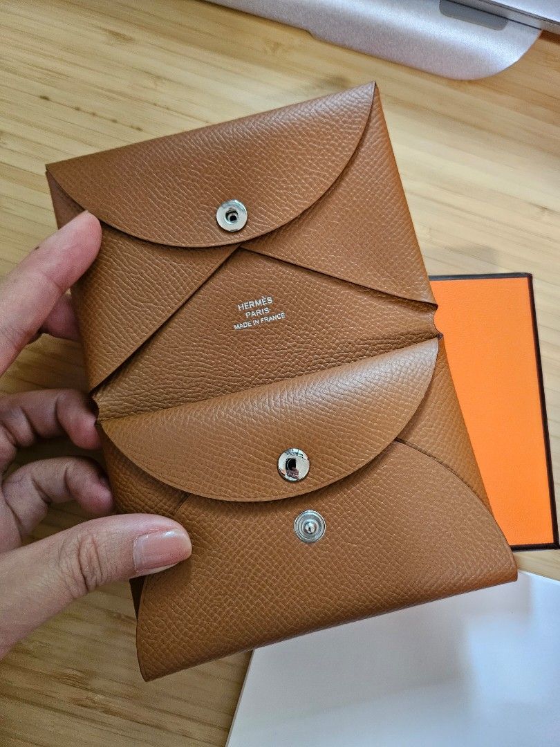 Binb Hermes Calvi Duo Cardholder in Gold