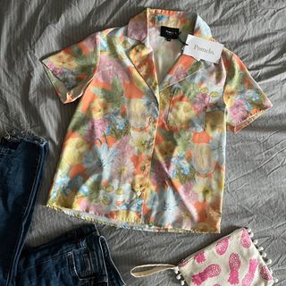 BNWT Pomelo Floral Open Collar Shirt Blouse