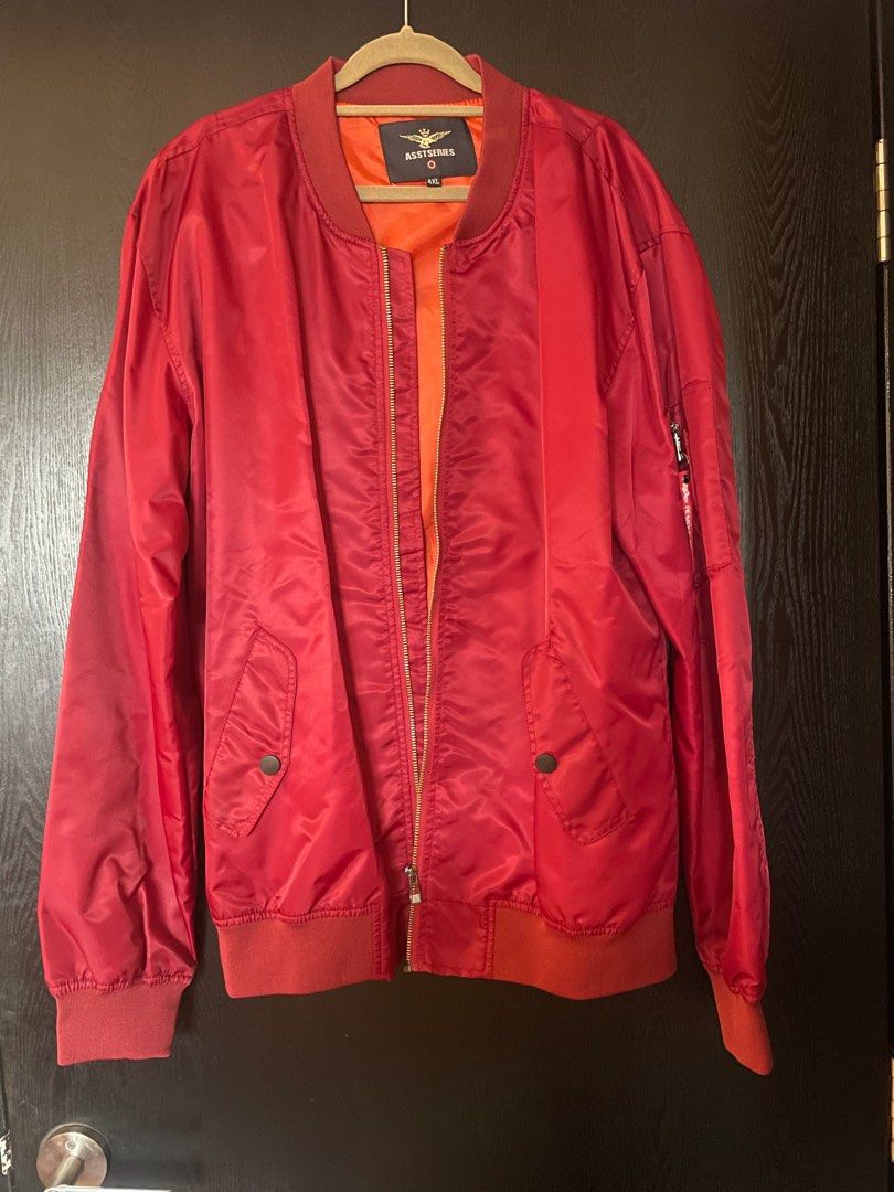 Red jacket cheap bomber
