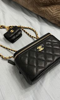 Brand New Chanel 23a vanity case with air pod case