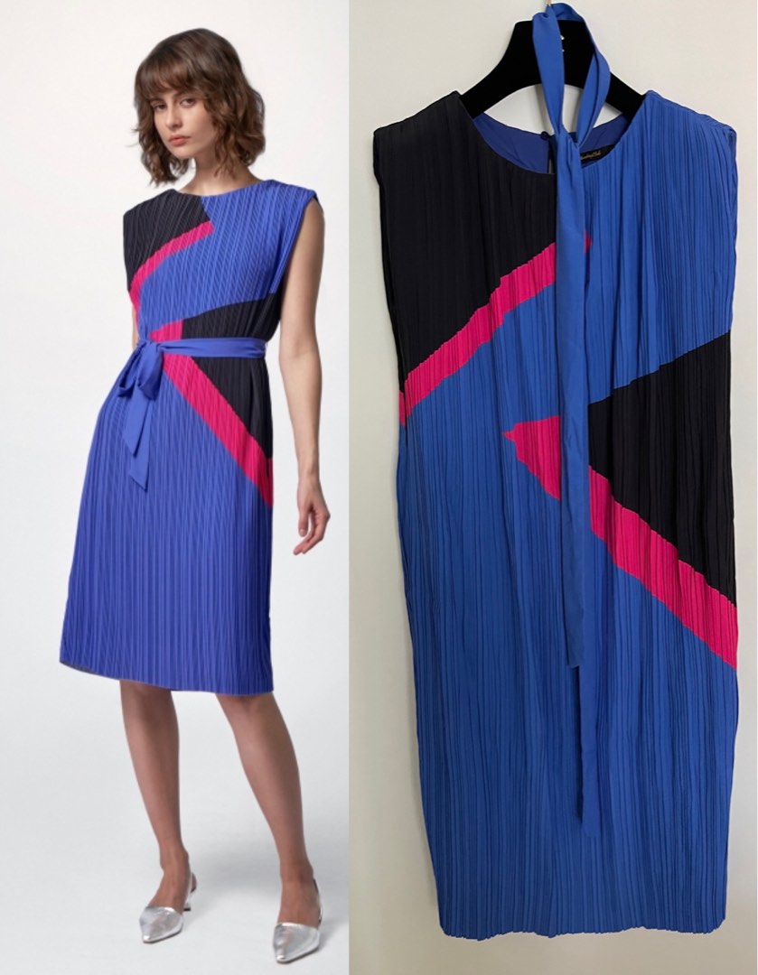 BRAND NEW SATURDAY CLUB ART PRINT PLEATED DRESS, Women's Fashion