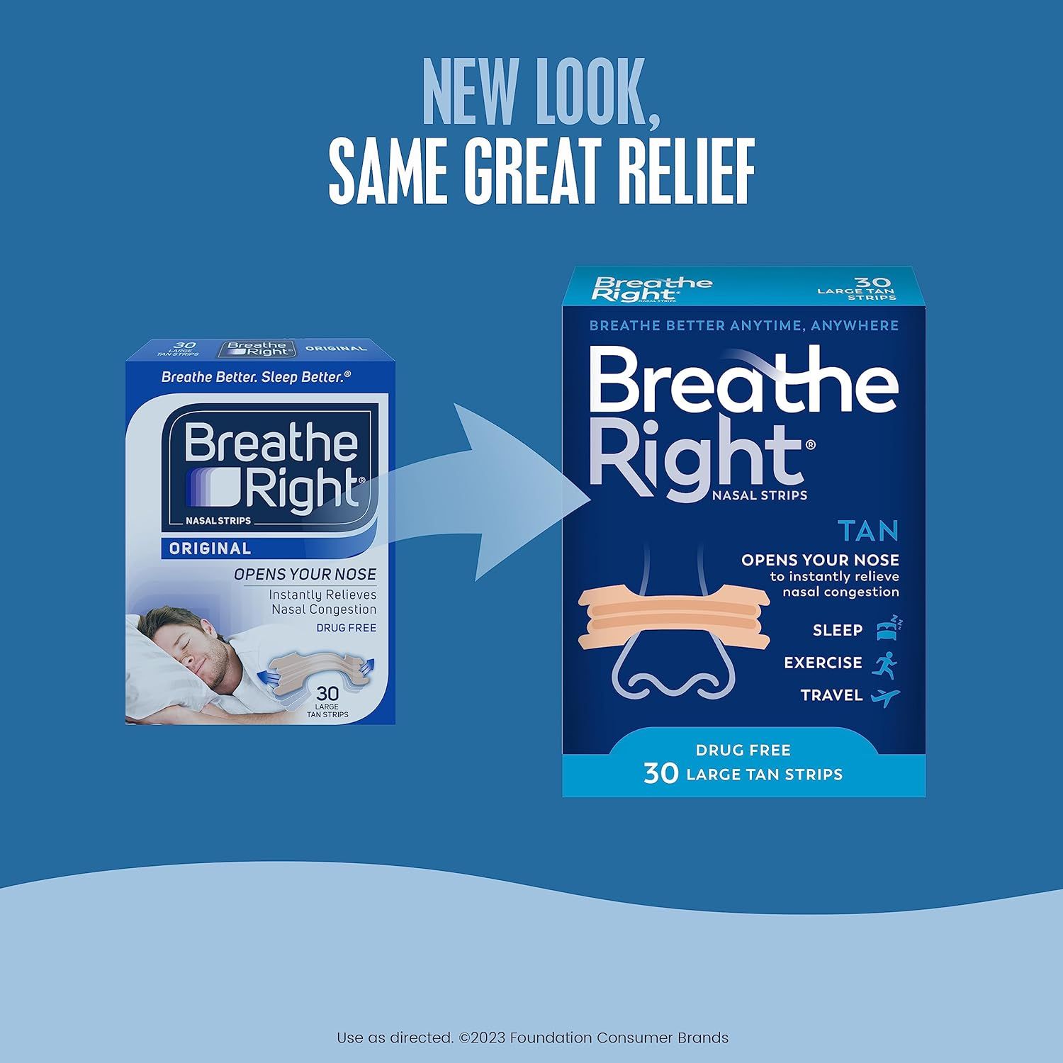 Breathe Right Original Nose Strips to Reduce Snoring and Relieve Nose