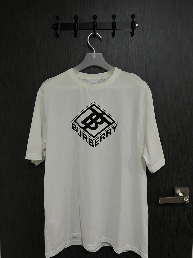 Burberry ellison white t-shirt tee, Men's Fashion, Tops & Sets, Tshirts ...
