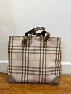 2000s Burberry Pink Nova Check Shoulder Bag Y2k Baguette Purse 