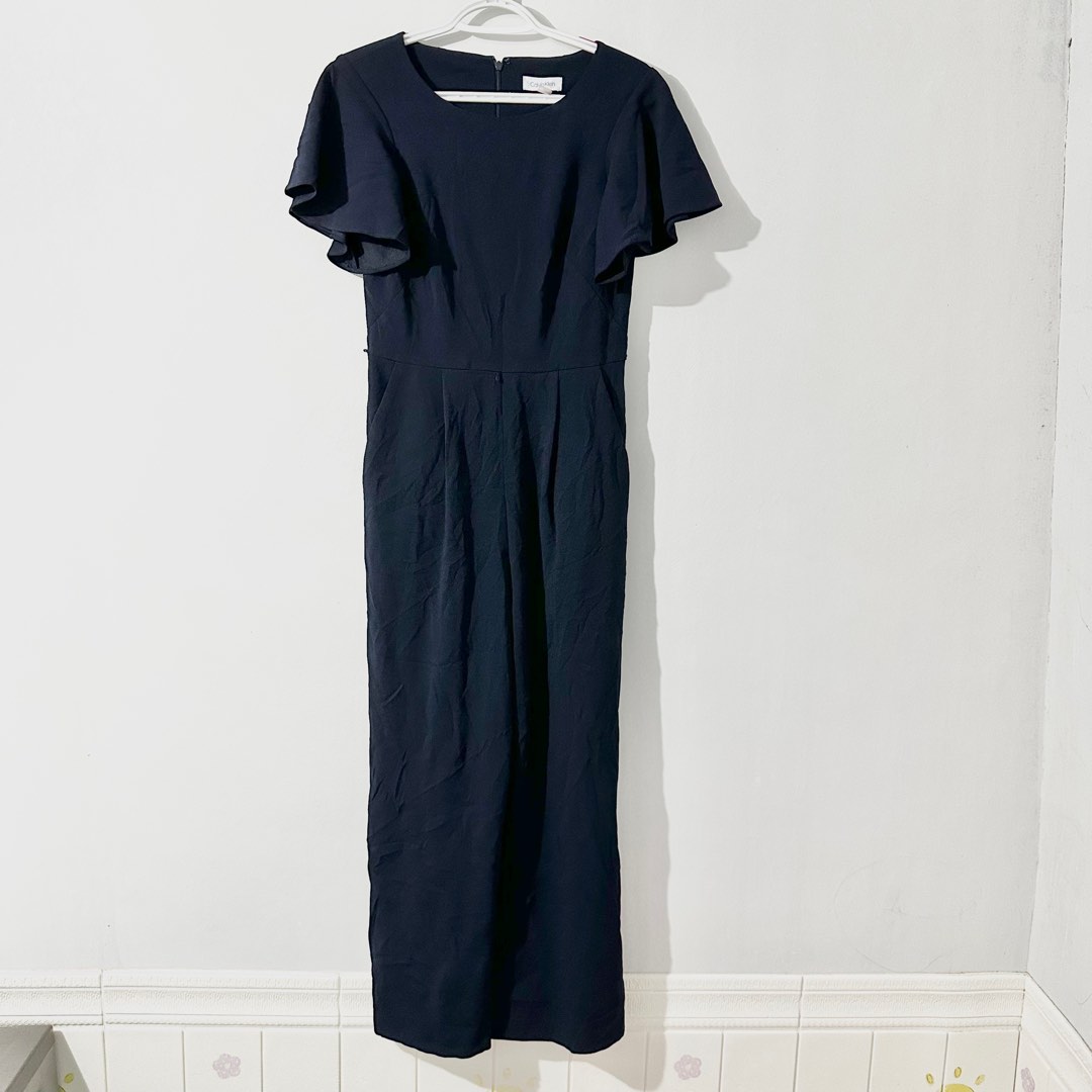 Calvin Klein Women's Cap Sleeve Jumpsuit Blue Size 14