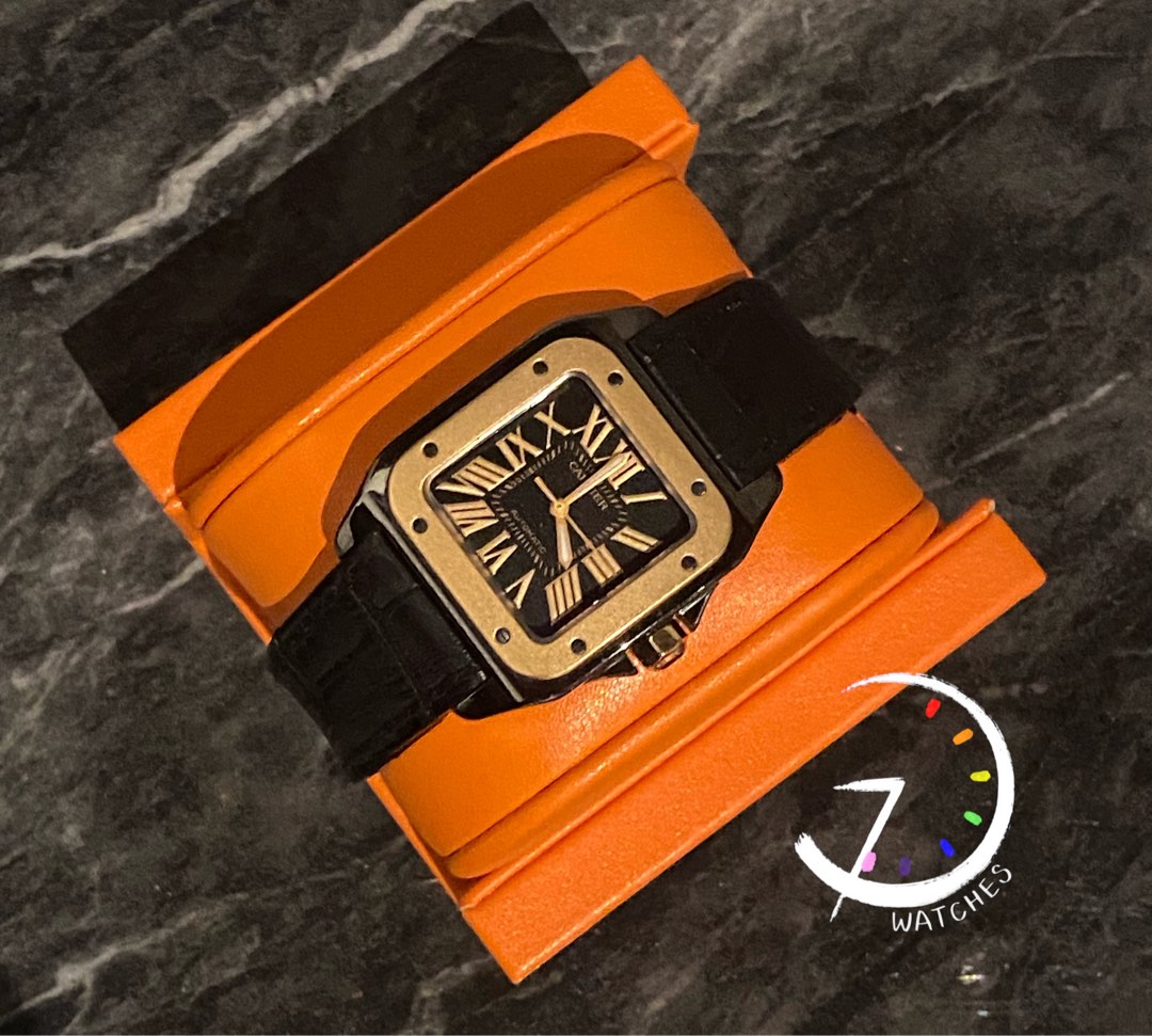 Cartier Santos 100 W2020007 Steel DLC black coating Rose gold