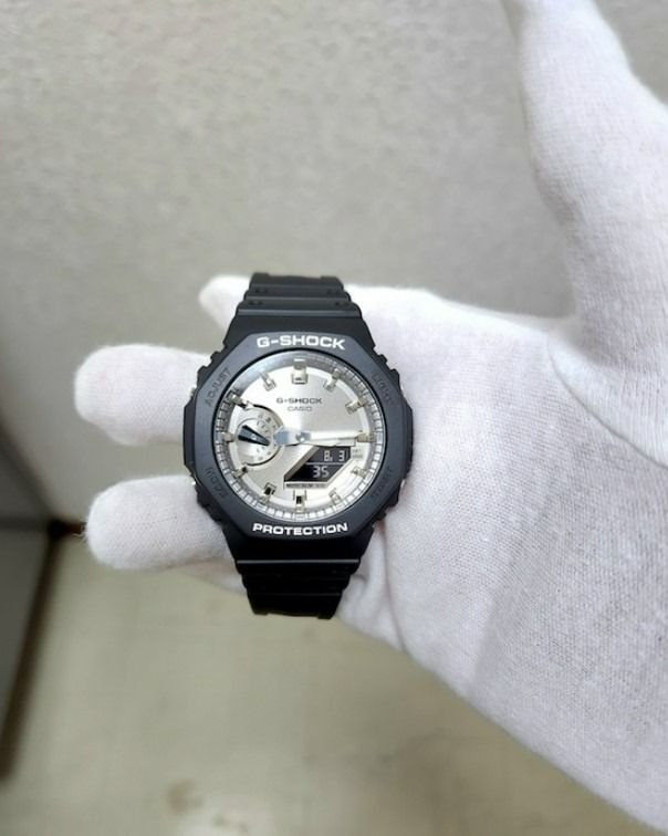 Casio G Shock GA 2100SB 1A Silver Black Resin Analog Digital World