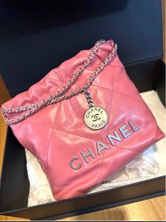 Chanel 22 Handbag Small 22S Calfskin Coral Pink in Calfskin Leather with  Gold-tone - US