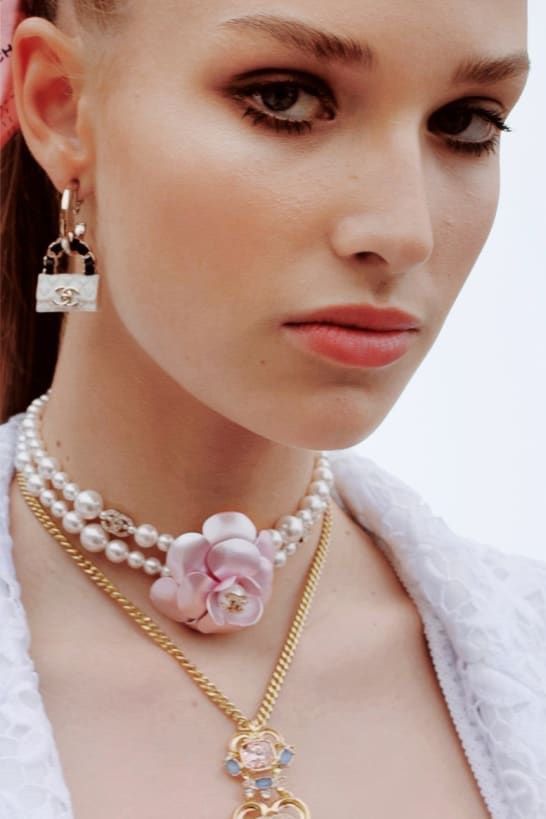 Chanel Camelia Pearl Choker Necklace Luxury Accessories on