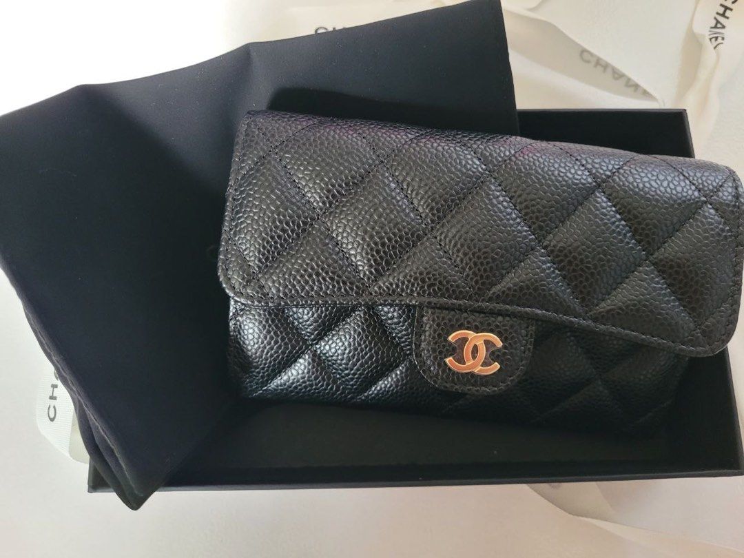 Chanel Classic Medium Flap Wallet, GHW, Grained Calfskin, Luxury, Bags &  Wallets on Carousell