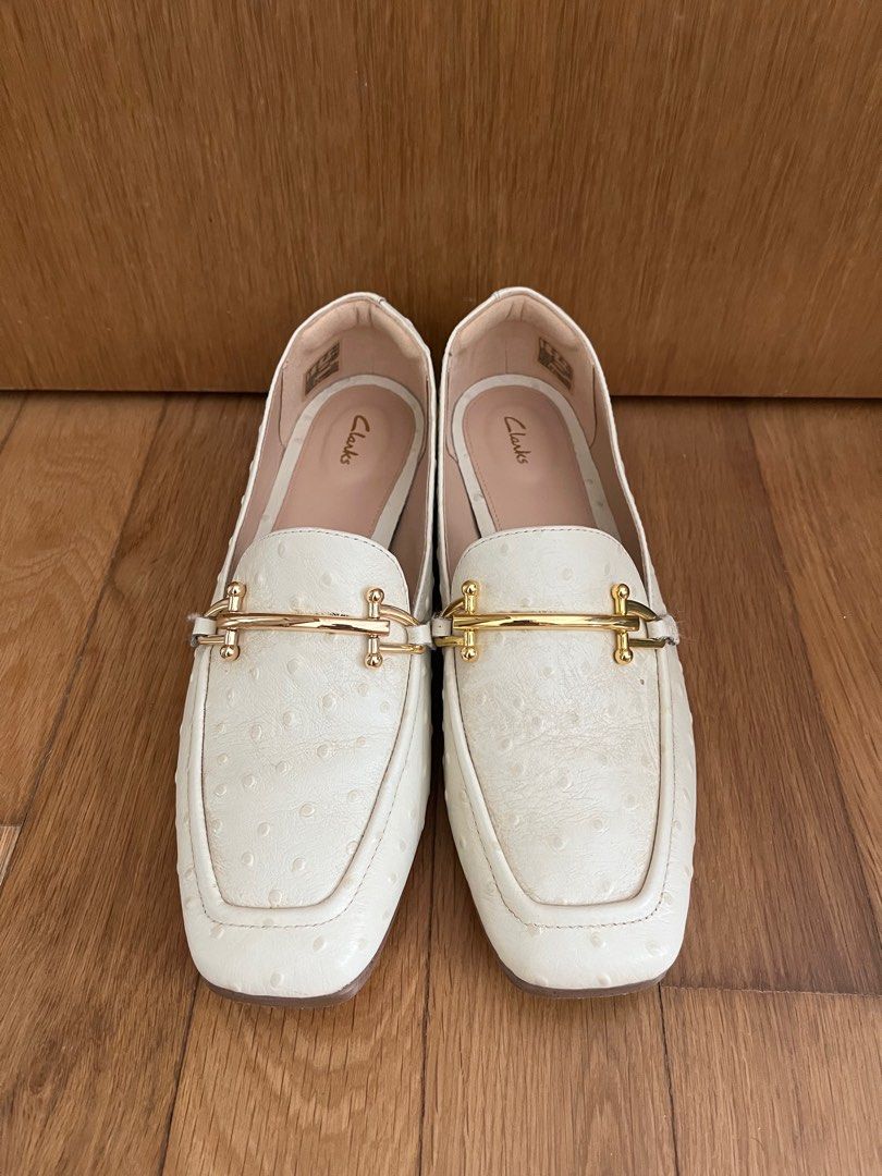 Clarks on sale white loafers