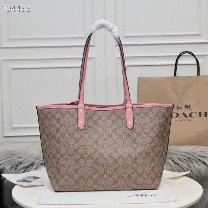 Coach Tote Bag converted use Pink+ brown instock, Women's Fashion