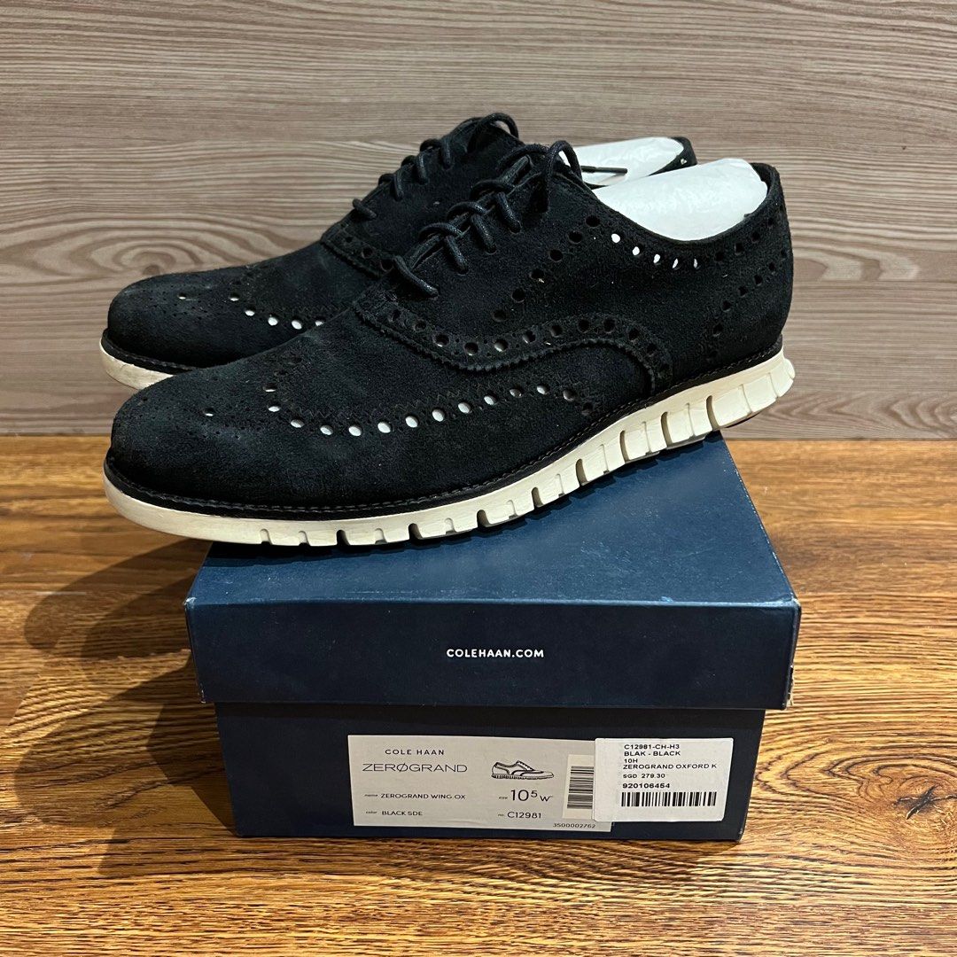 Men's zerogrand online wingtip oxford black