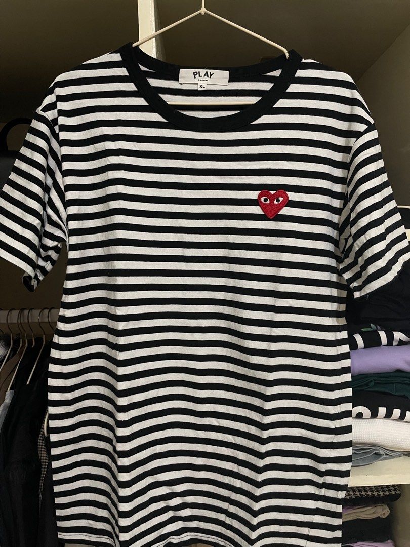 Comme des garcons striped short sleeve shirt hot sale