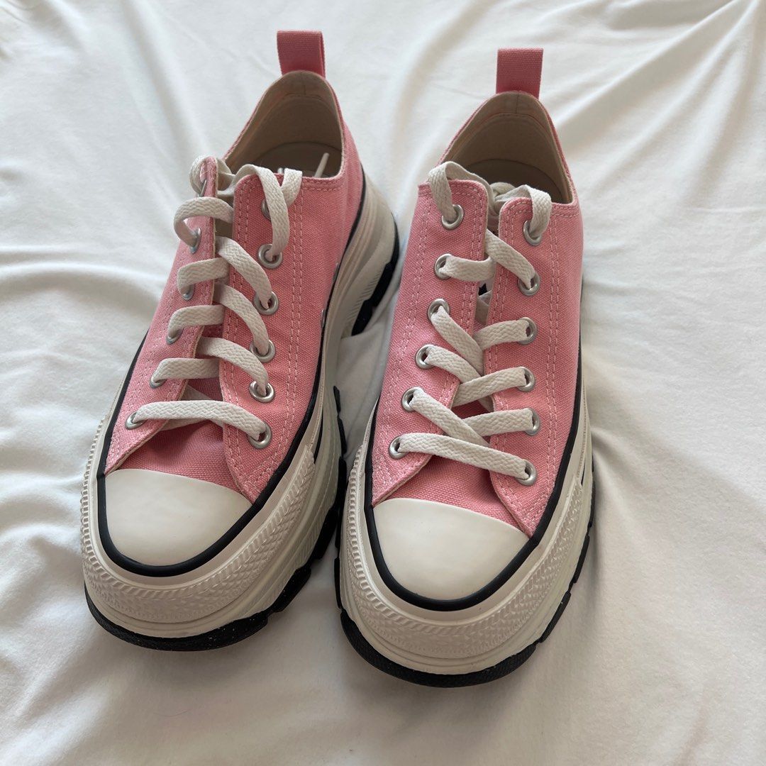 Converse All Star 厚底鞋粉紅色pink, 女裝, 鞋, 波鞋- Carousell