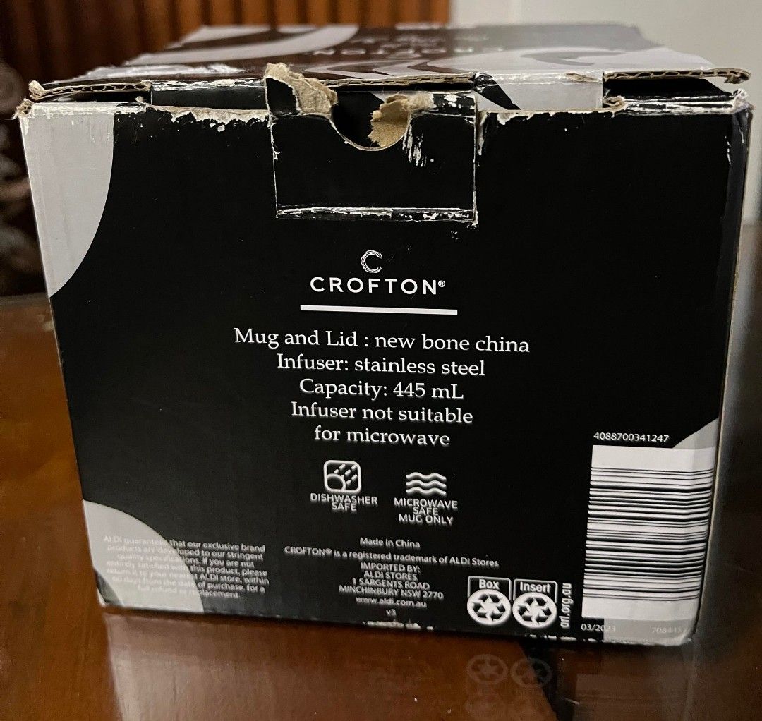 Crofton Tea for One Mug Set 445ml Material; mug & lid new bone